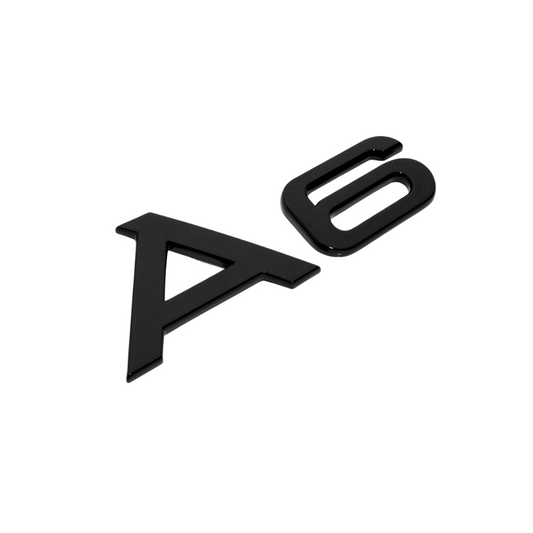 "A6" Gloss Black Raised Letter Emblem For Rear Trunk Lid Fits Audi