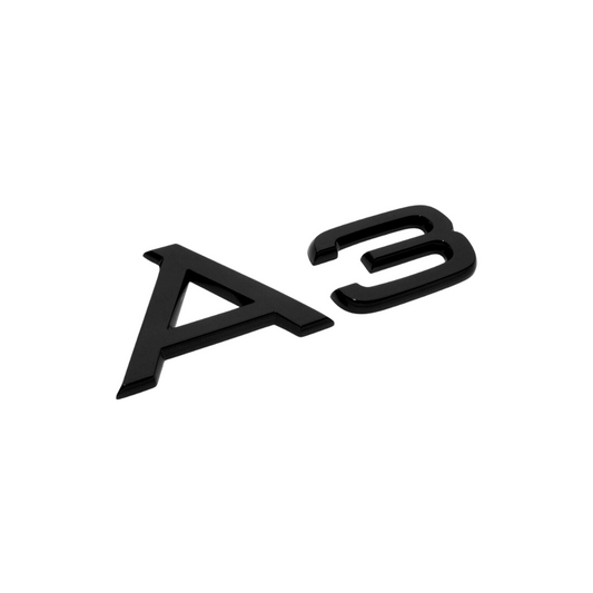 "A3" Gloss Black Raised Letter Emblem For Rear Trunk Lid Fits Audi