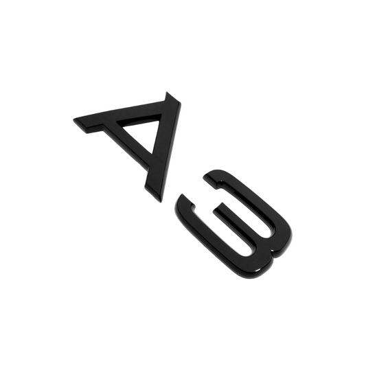 "A3" Gloss Black Raised Letter Emblem For Rear Trunk Lid Fits Audi