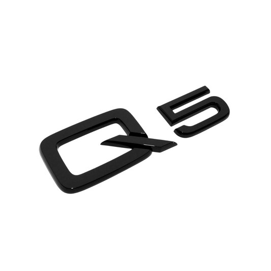 "Q5" Gloss Black Raised Letter Emblem For Rear Trunk Lid Fits Audi