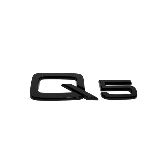 "Q5" Gloss Black Raised Letter Emblem For Rear Trunk Lid Fits Audi