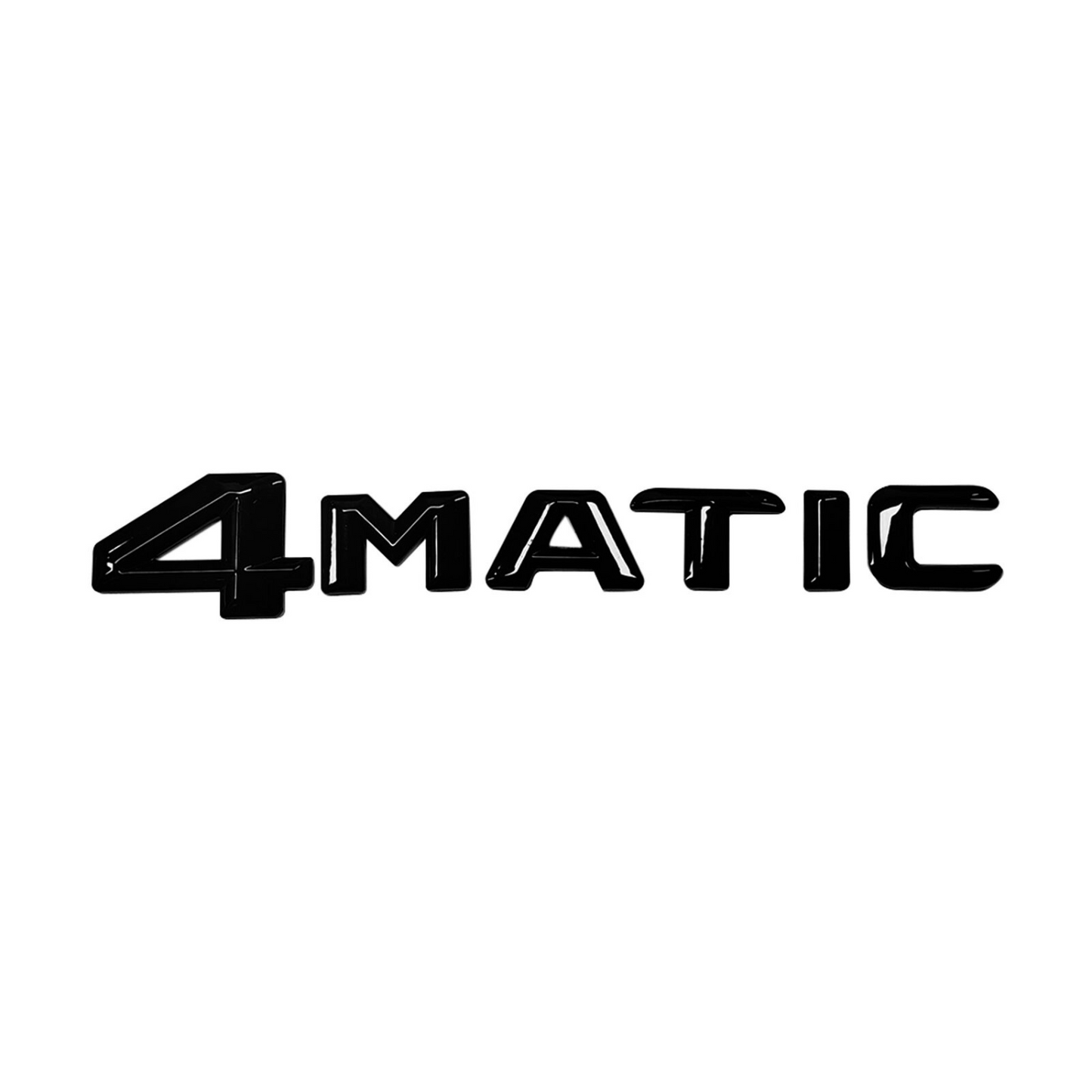 "4MATIC" Gloss Black Raised Letter Emblem For Rear Trunk Lid Fits All Mercedes-Benz Models