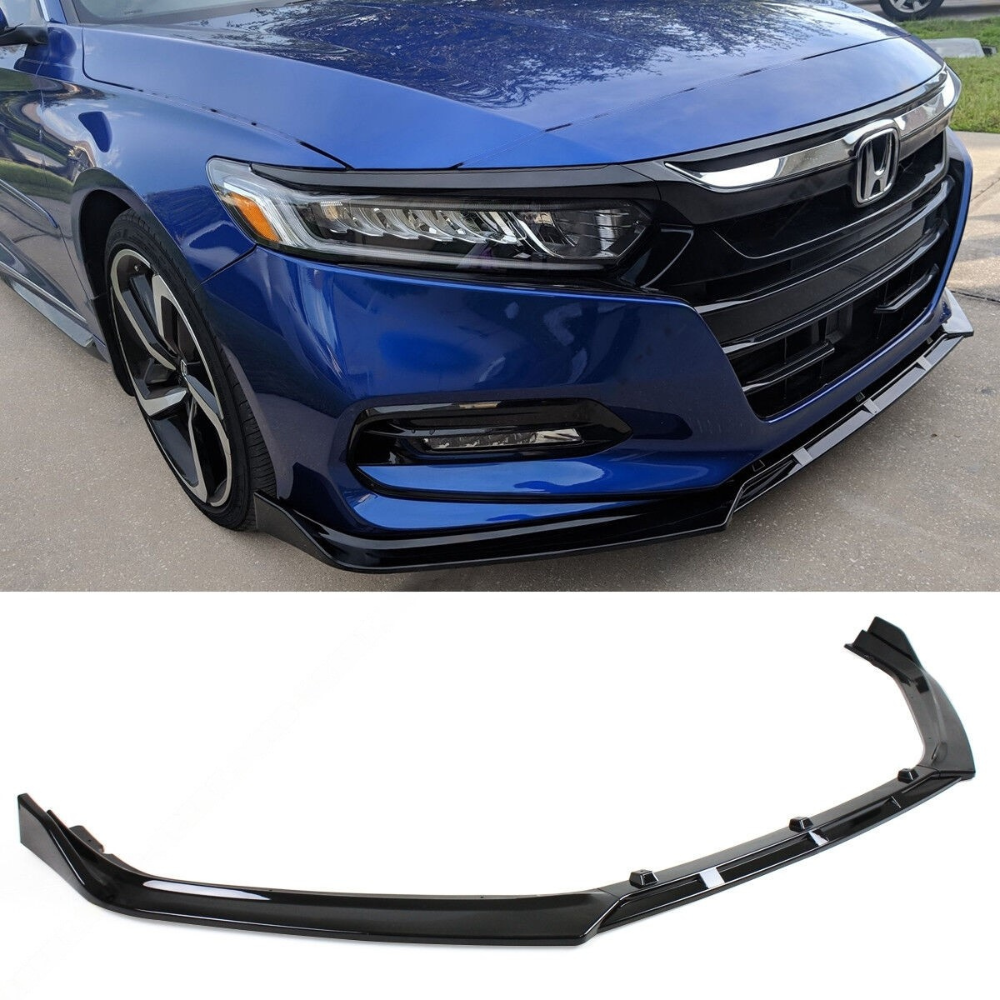 Glossy Black Front Bumper Lip Spoiler Splitter For Honda Accord 2016-2021
