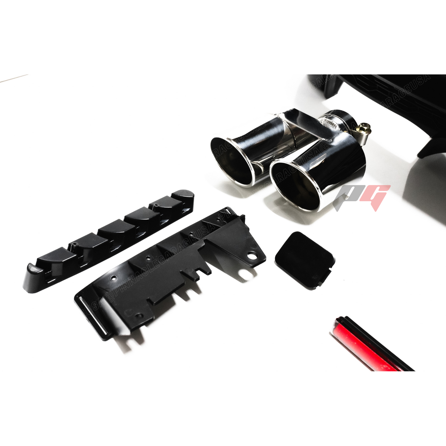 2006-2013 LEXUS PG STYLE V1 IS250, IS350 Rear Bumper Cover w/ Mufflers & 3rd Brake Light