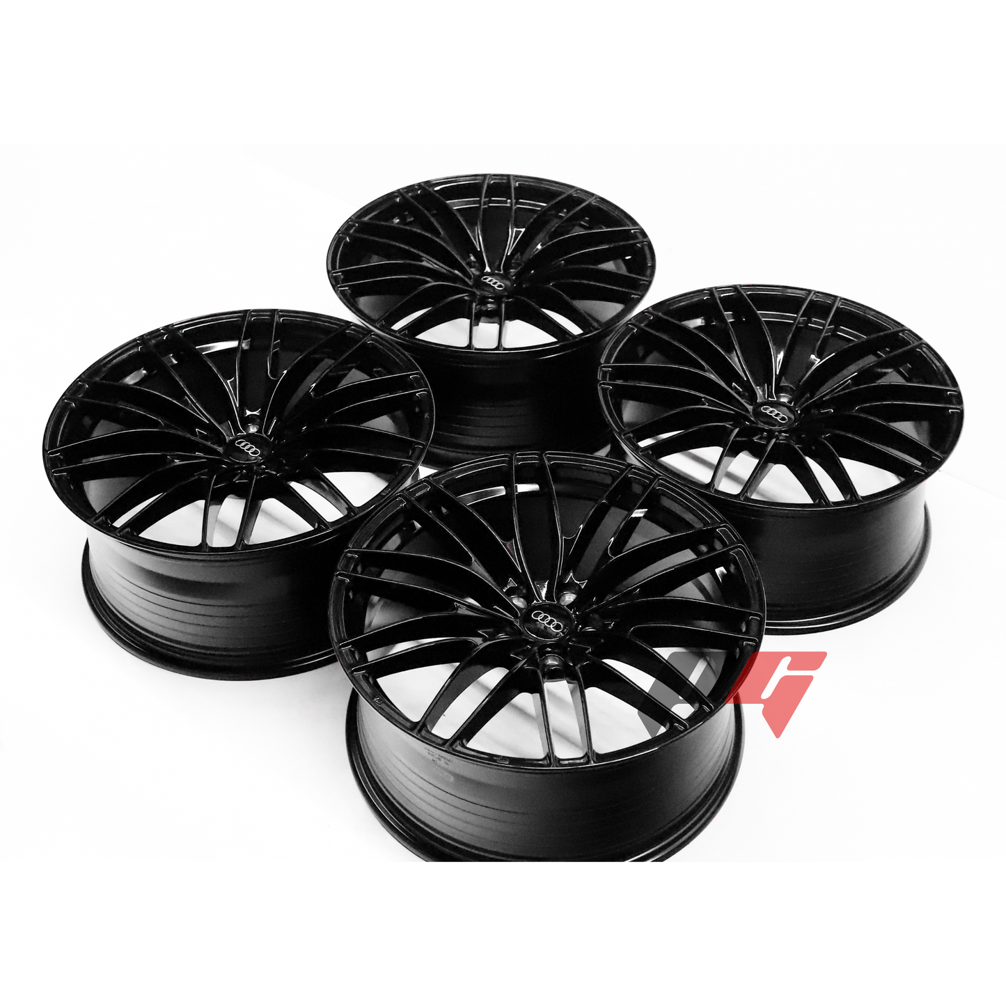 HR21 Style 19x8.5+40 (5x112) Gloss Black Wheels fit AUDI