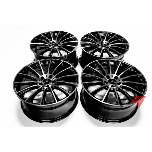 Mercedes Benz Wheels 19x8.5/19x9.5 5x112 Black Machined fit A Class B Class C Class 180 200 220 300 400