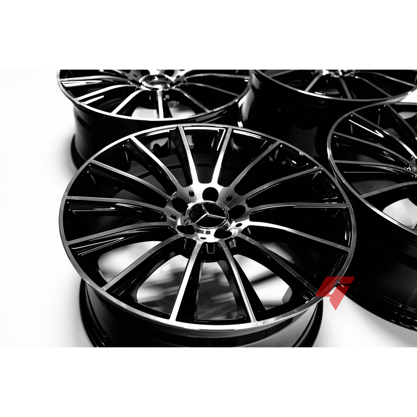 Mercedes Benz Wheels 19x8.5/19x9.5 5x112 Black Machined fit A Class B Class C Class 180 200 220 300 400