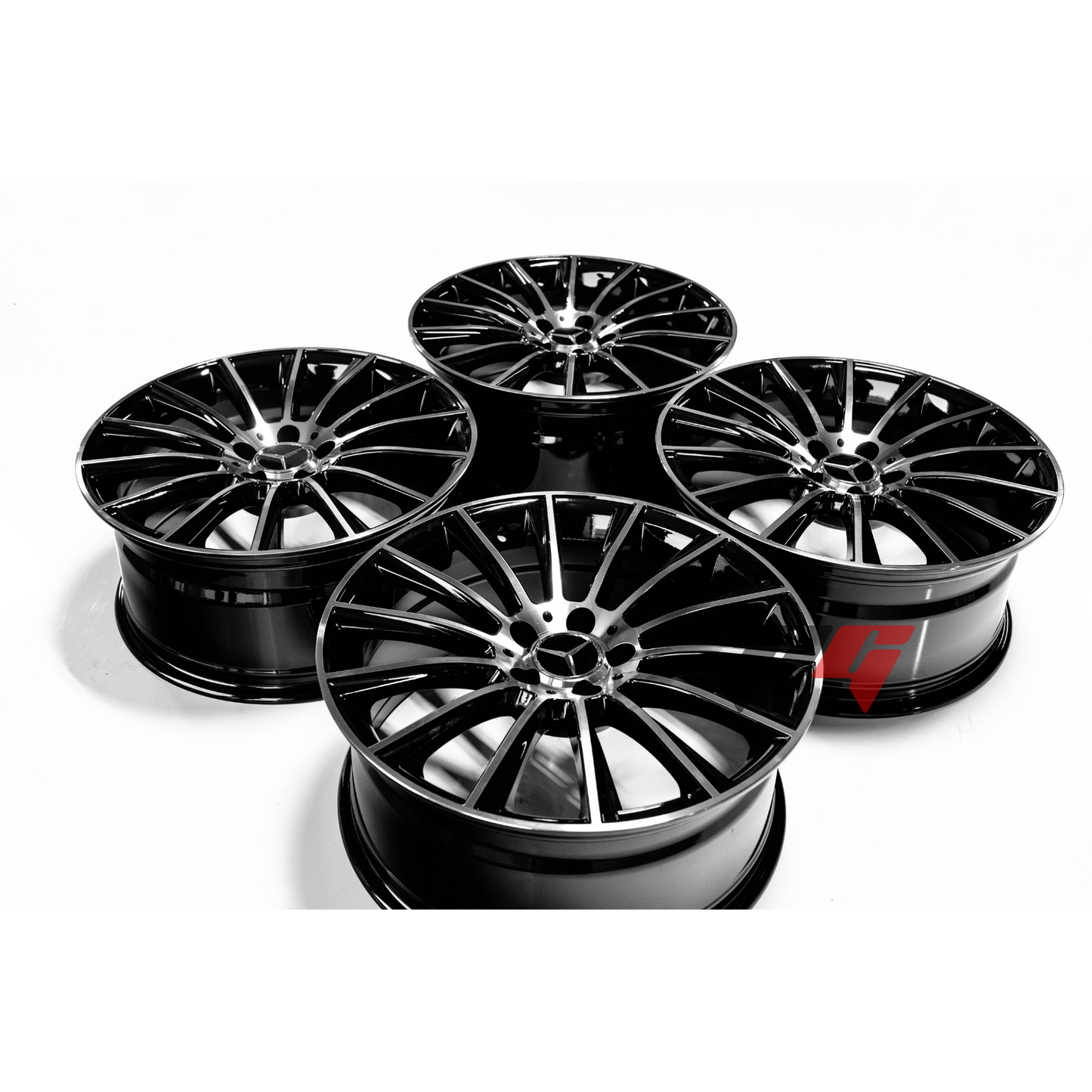 Mercedes Benz Wheels 19x8.5/19x9.5 5x112 Black Machined fit A Class B Class C Class 180 200 220 300 400