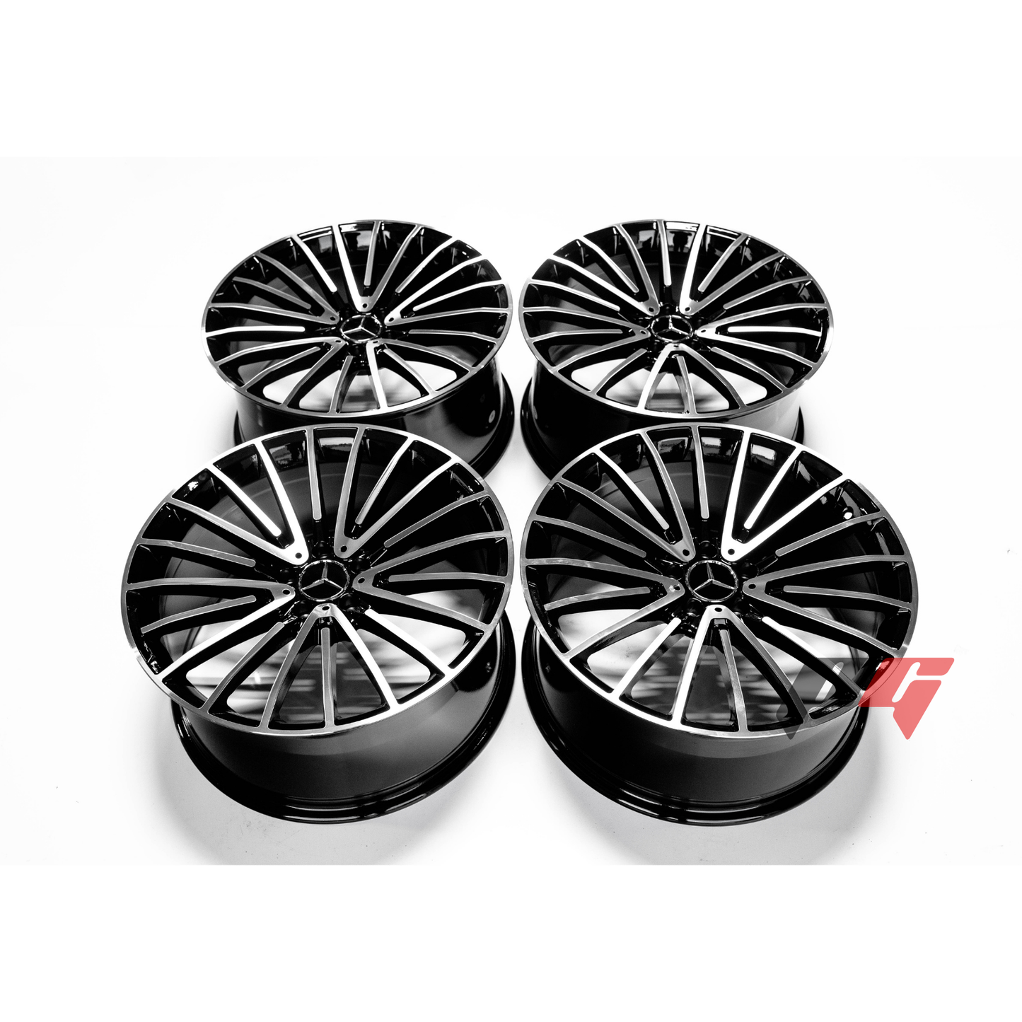 Mercedes Benz Wheels 19x8.5/19x9.5 5x112 Black Machined fit A Class B Class C Class 180 200 220 300 400