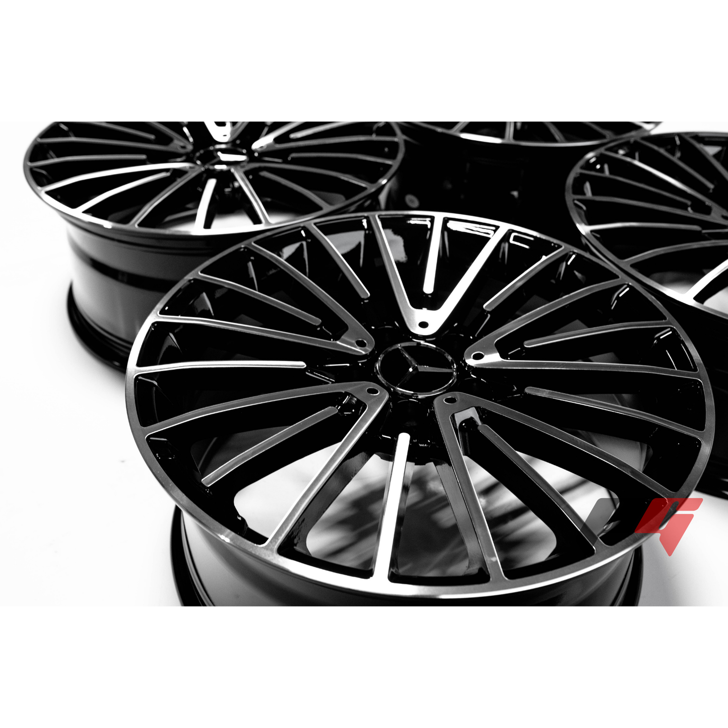 Mercedes Benz Wheels 19x8.5/19x9.5 5x112 Black Machined fit A Class B Class C Class 180 200 220 300 400