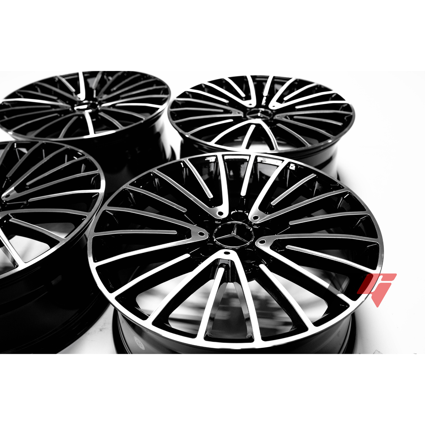 Mercedes Benz Wheels 19x8.5/19x9.5 5x112 Black Machined fit A Class B Class C Class 180 200 220 300 400