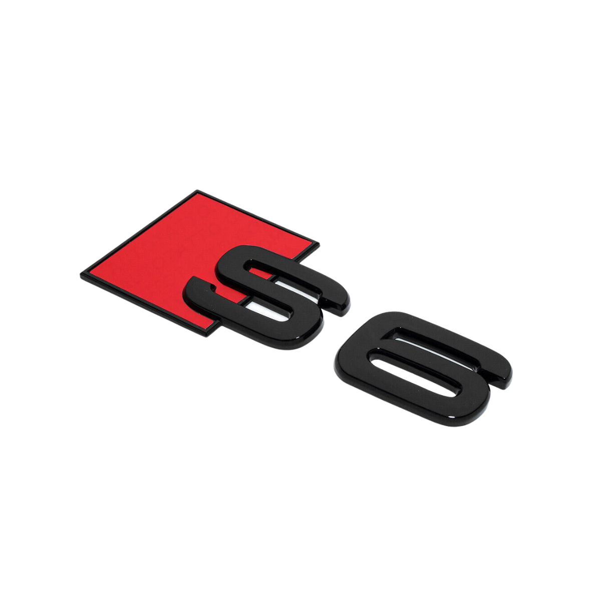 "S6" Gloss Black Raised Letter Emblem For Rear Trunk Lid Fits Audi