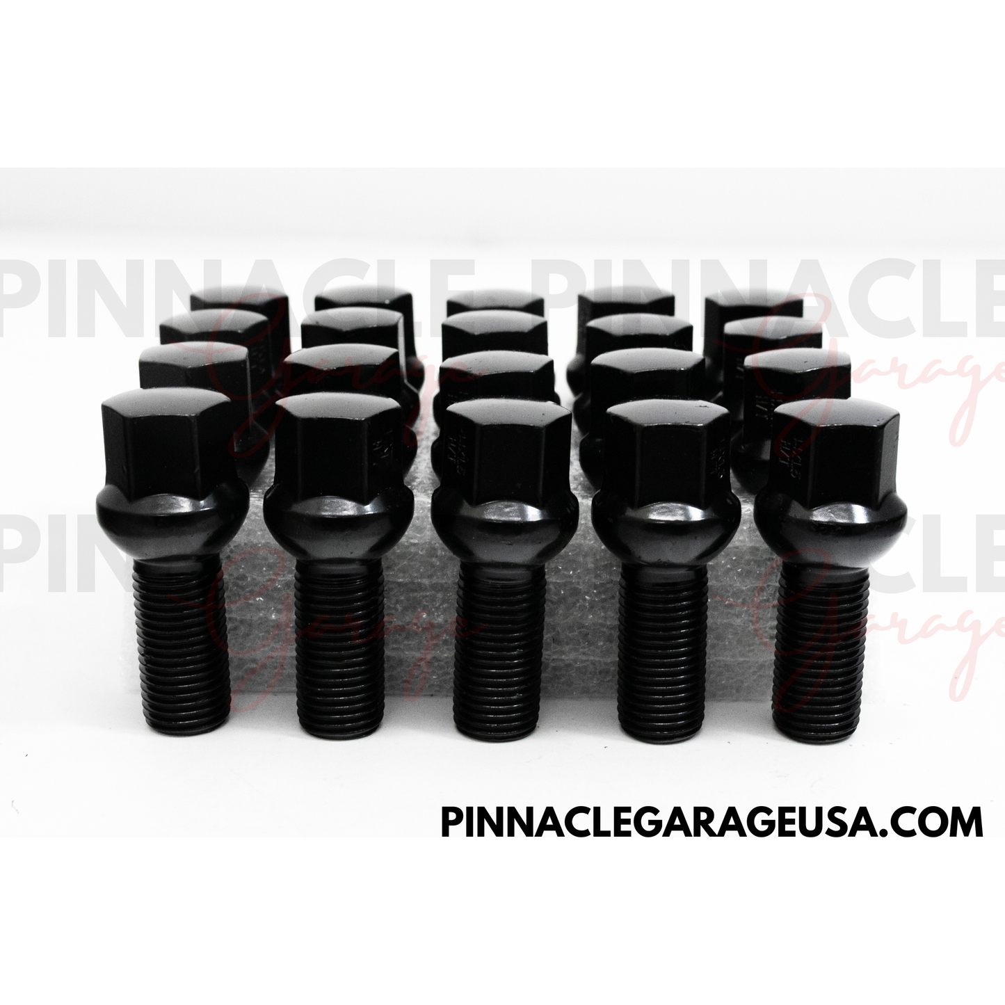 20pcs Black M14x1.5 Ball Seat Wheel Lug Bolts 28mm Shank For Mercedes Benz Wheels