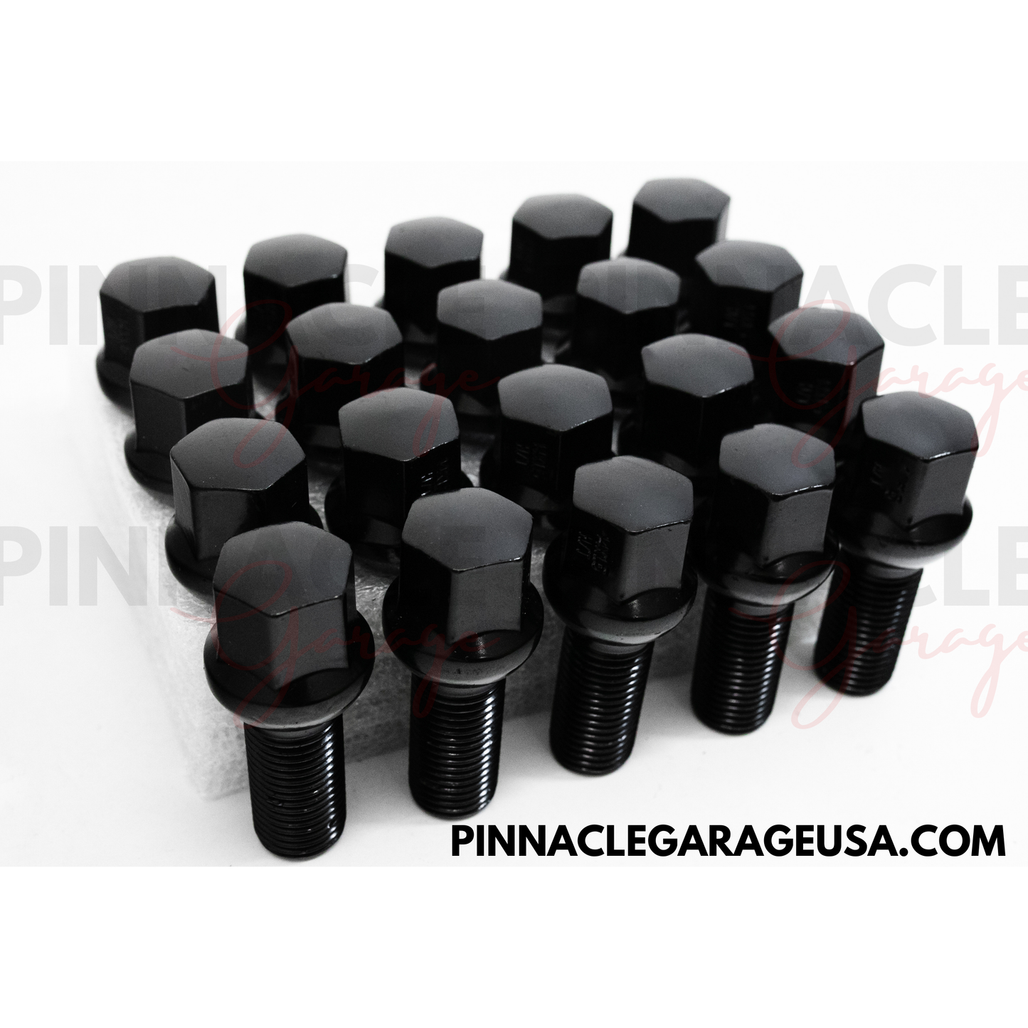20pcs Black M14x1.5 Ball Seat Wheel Lug Bolts 28mm Shank For Mercedes Benz Wheels