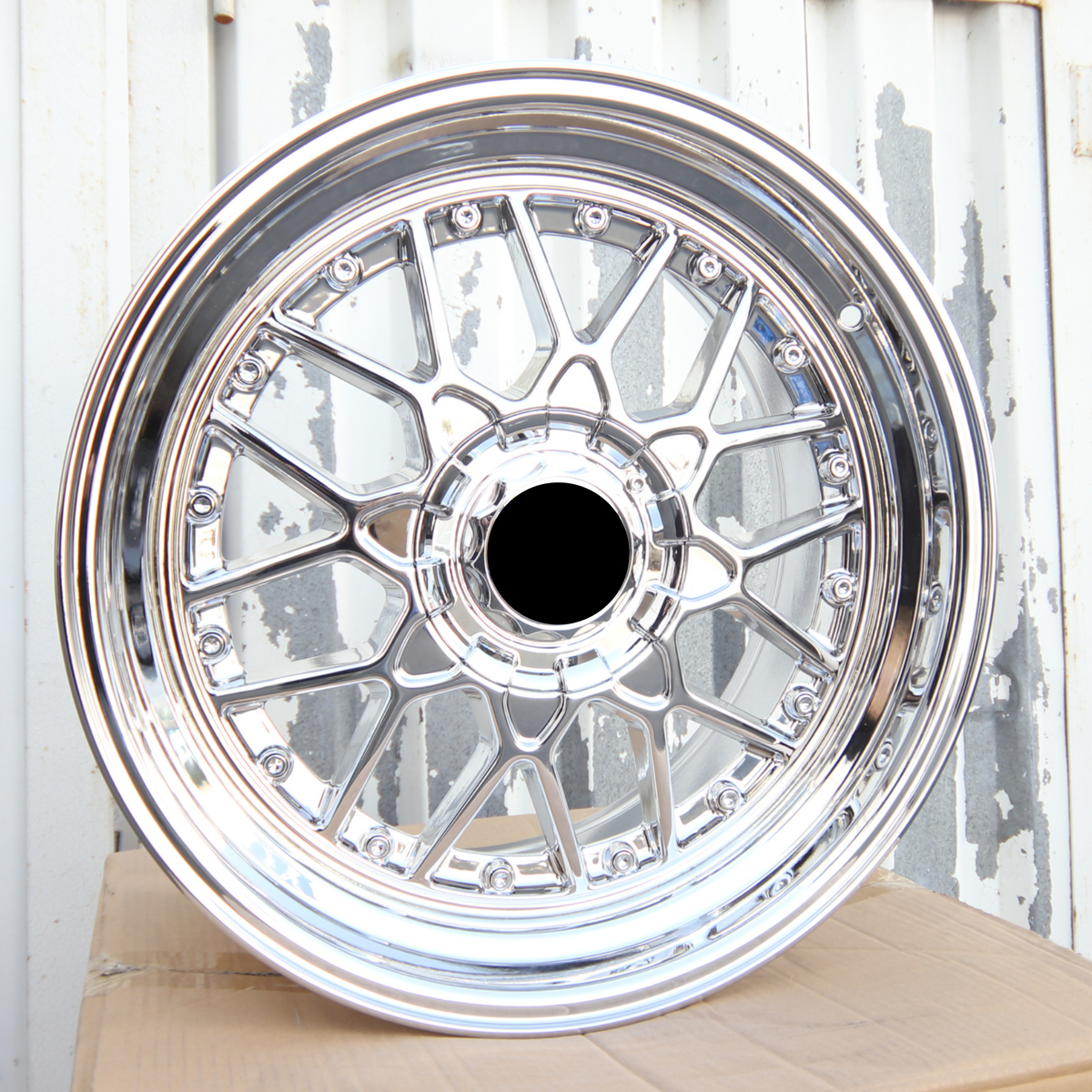 BTS-3 | BBS RS2 Style Wheels | White Chrome w/ Chrome Rivets