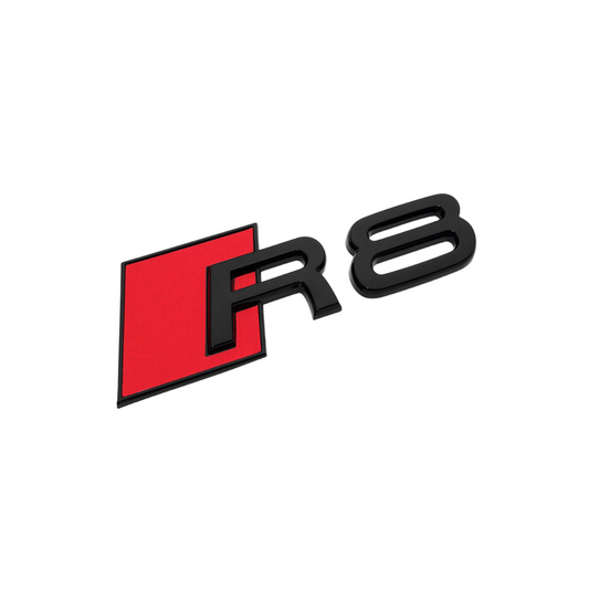 "R8" Gloss Black Raised Letter Emblem For Rear Trunk Lid Fits Audi
