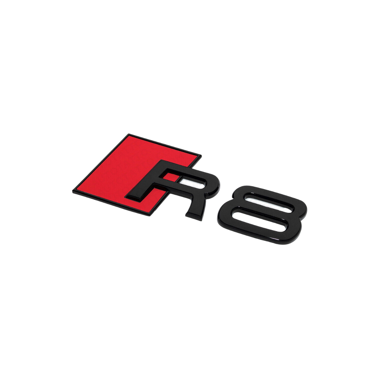 "R8" Gloss Black Raised Letter Emblem For Rear Trunk Lid Fits Audi