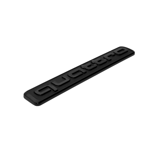 "Quattro" Gloss Black Nameplate Emblem For Rear Trunk Lid Fits Audi