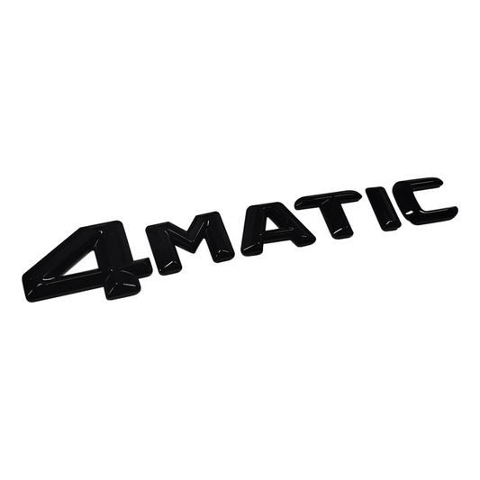 "4MATIC" Gloss Black Raised Letter Emblem For Rear Trunk Lid Fits All Mercedes-Benz Models