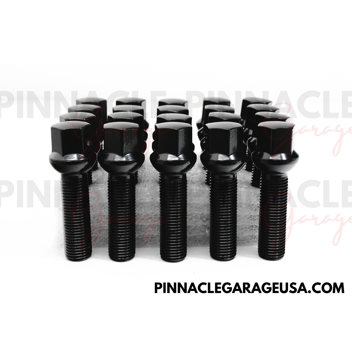 20pcs Black M14x1.5 Ball Seat Wheel Lug Bolts 45mm Shank For Mercedes Benz Wheels