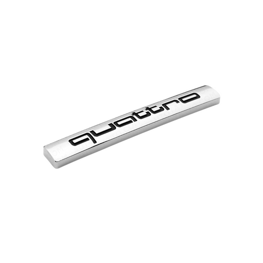 "Quattro" Chrome Nameplate Emblem For Rear Trunk Lid Fits Audi