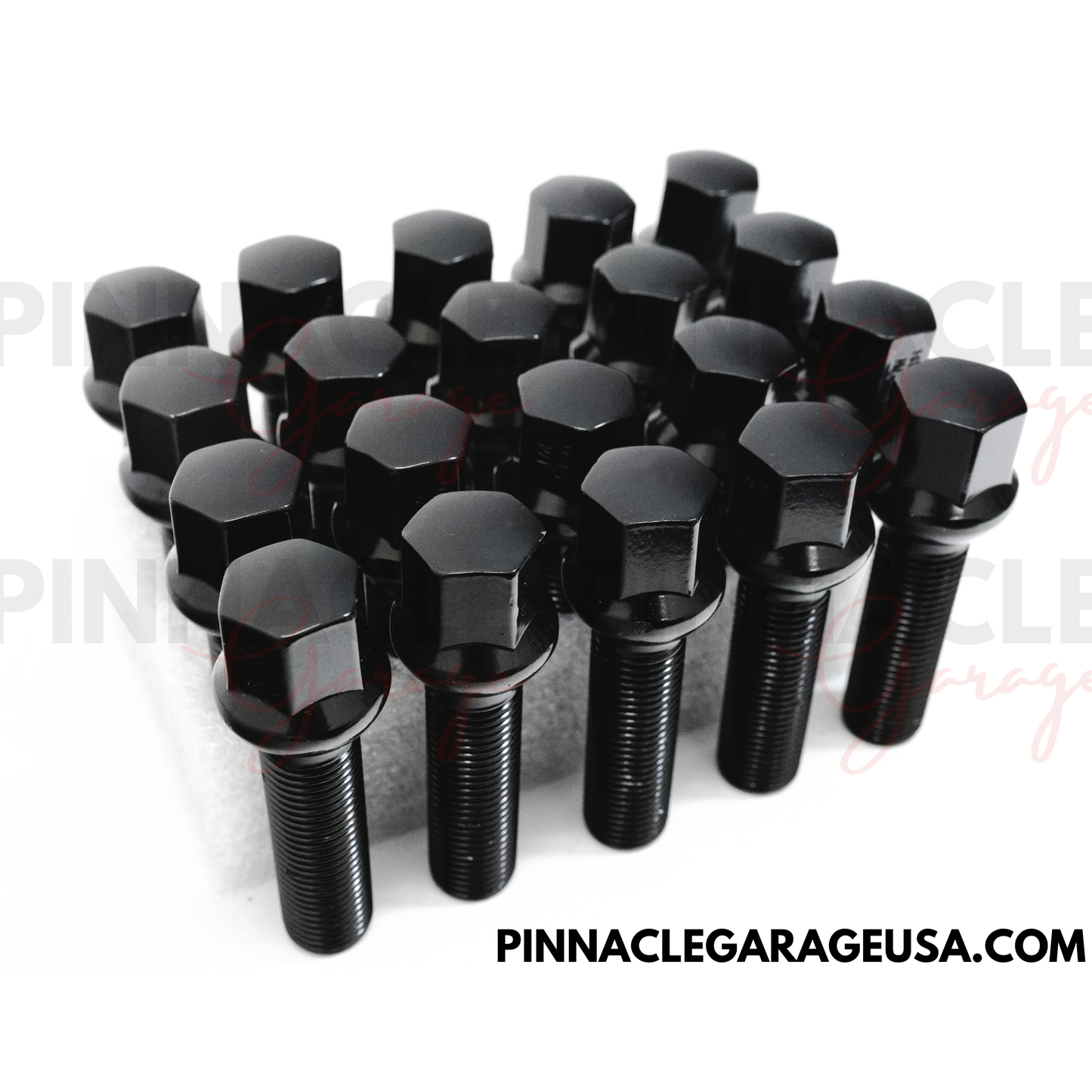 20pcs Black M14x1.5 Ball Seat Wheel Lug Bolts 45mm Shank For Mercedes Benz Wheels
