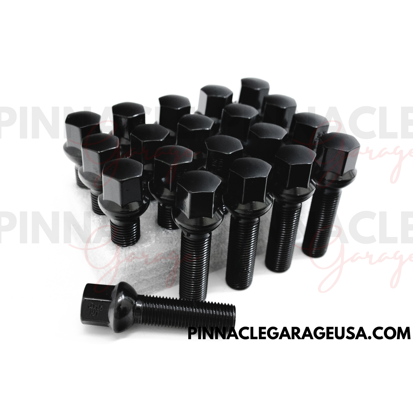 20pcs Black M14x1.5 Ball Seat Wheel Lug Bolts 45mm Shank For Mercedes Benz Wheels