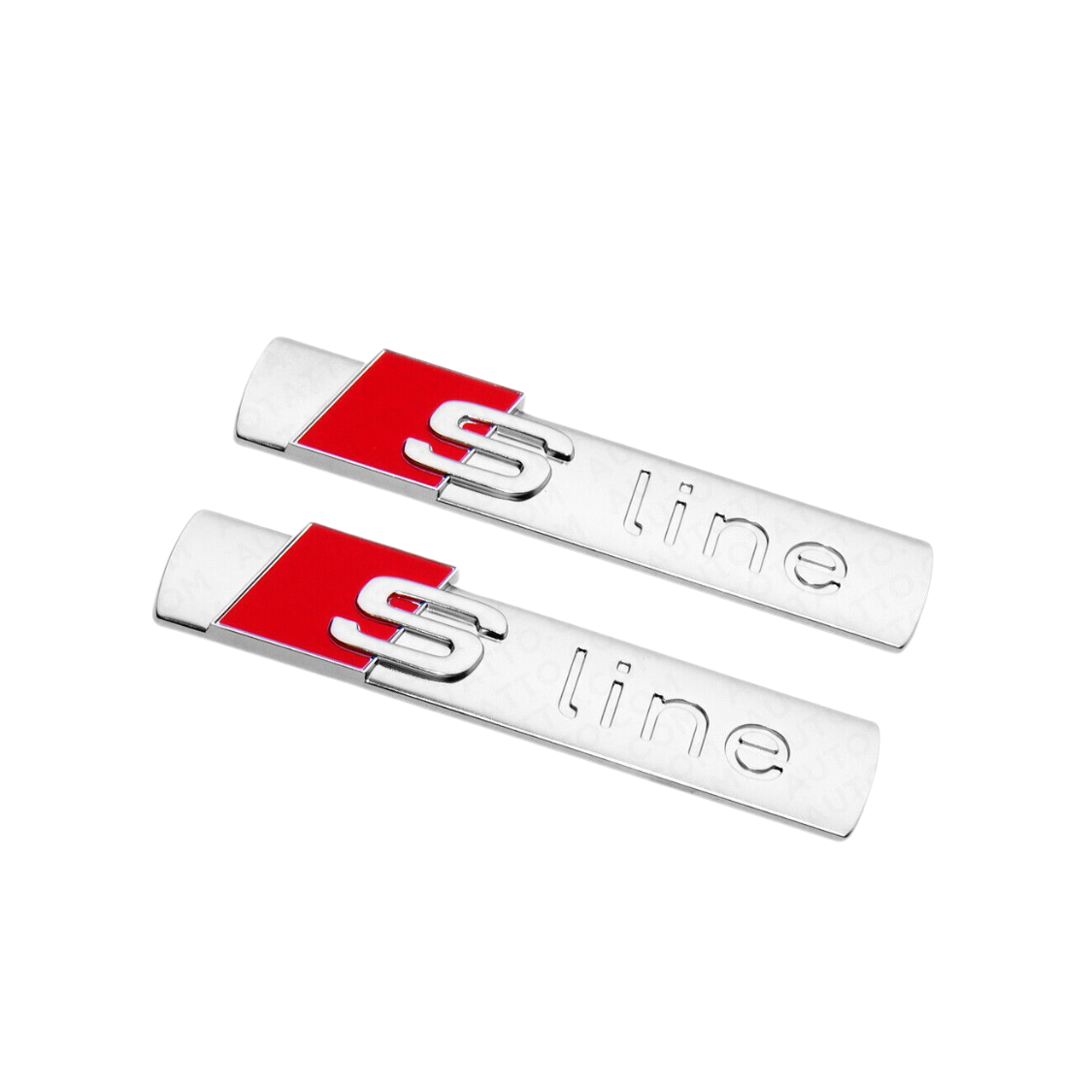 Pair of "S line" Chrome Nameplate Side Fender Emblems Fits Audi