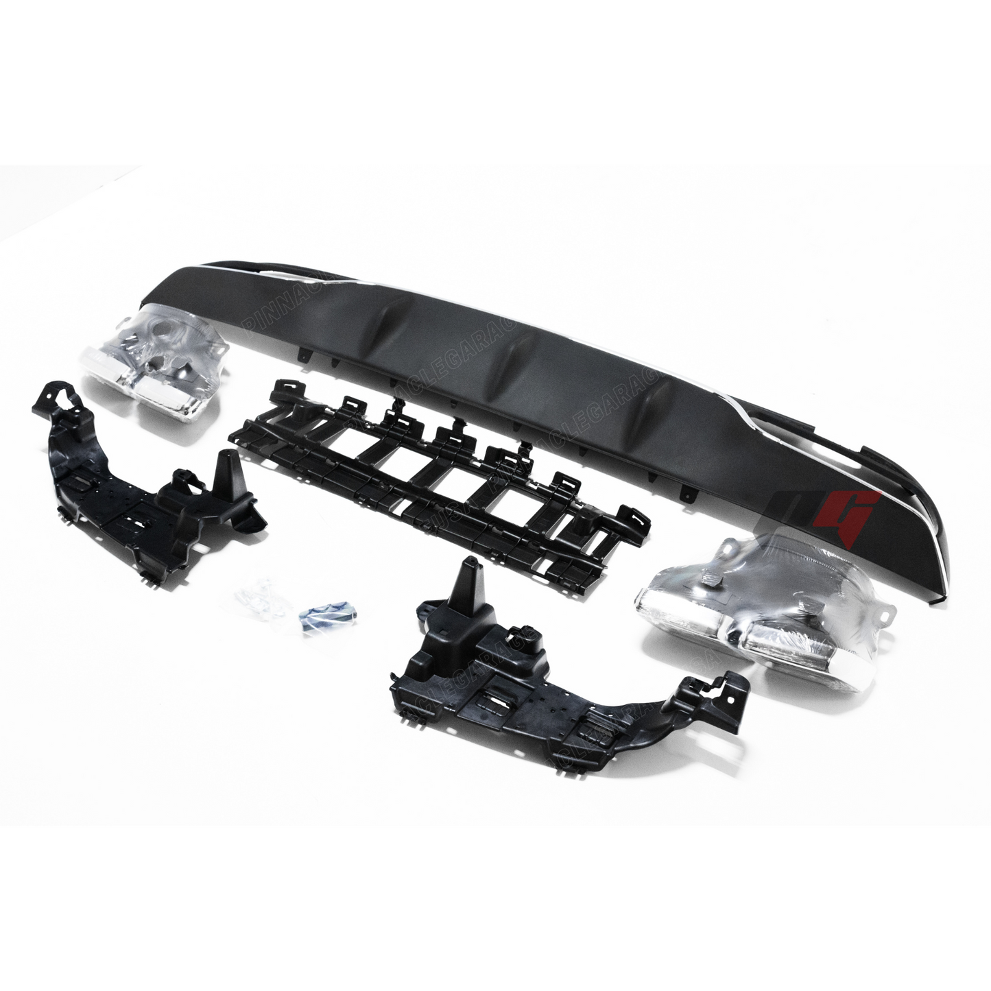 2015-2018 Mercedes Benz W205 C Class Rear AMG Style Diffuser w/ Exhaust Tips