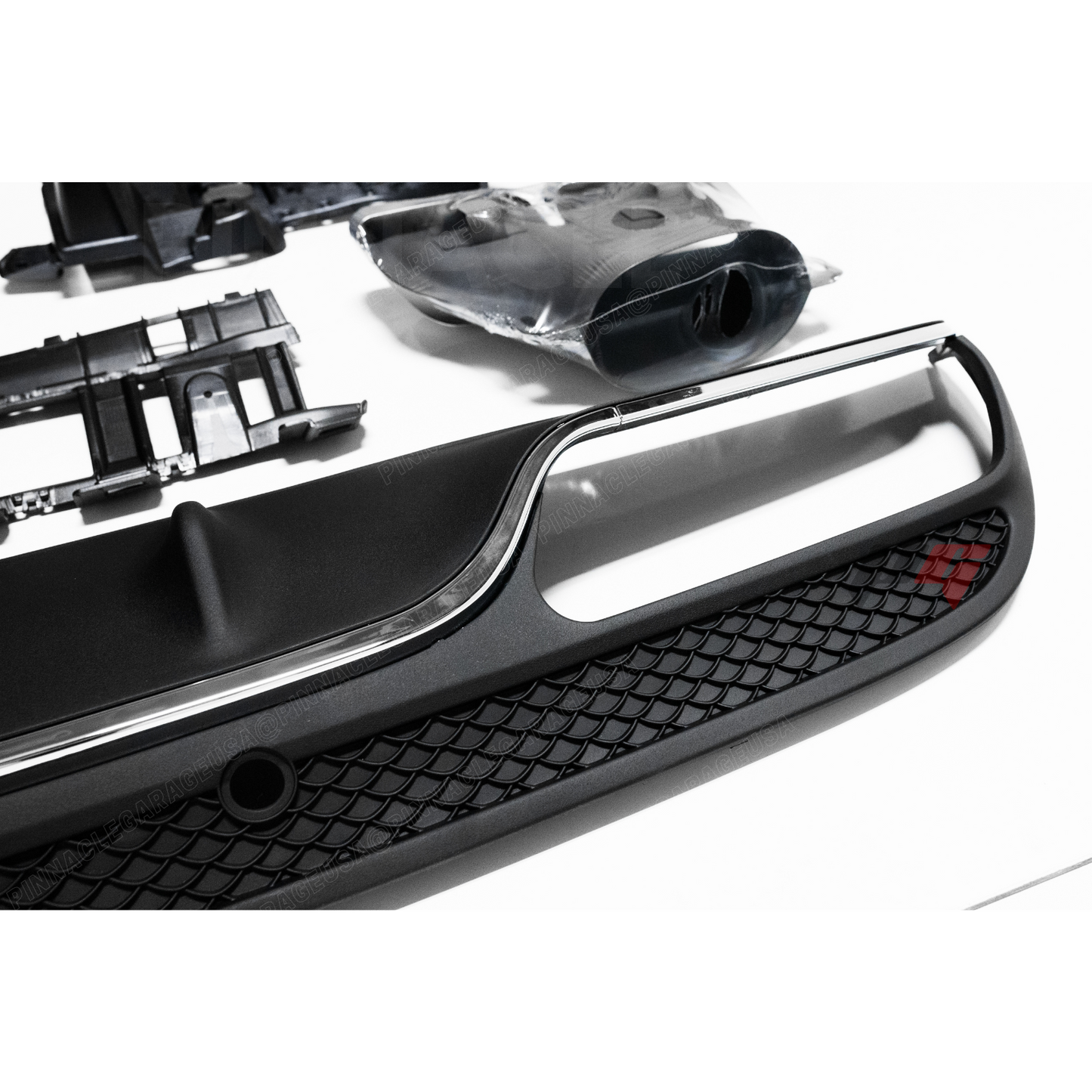 2015-2018 Mercedes Benz W205 C Class Rear AMG Style Diffuser w/ Exhaust Tips