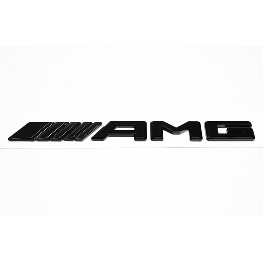"AMG" Gloss Black Raised Letter Emblem For Rear Trunk Lid Fits Mercedes A C E G S SLK