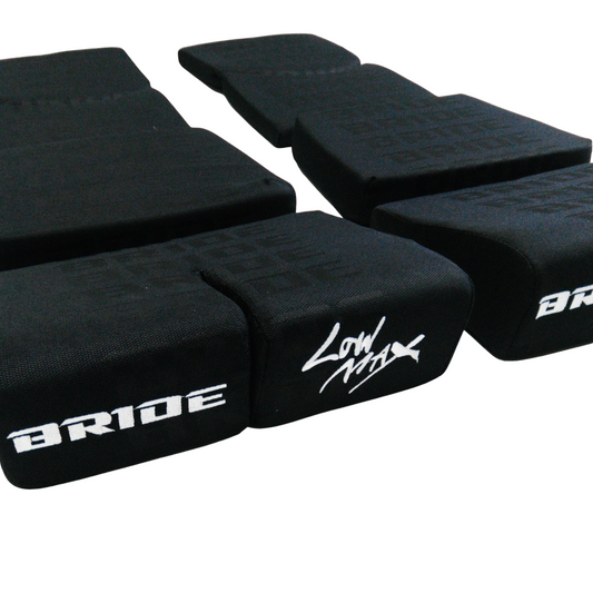BRIDE Replacement Recliner Sea Cushion Pads – Black LOW MAX Gradation Logo (3-Piece Set)