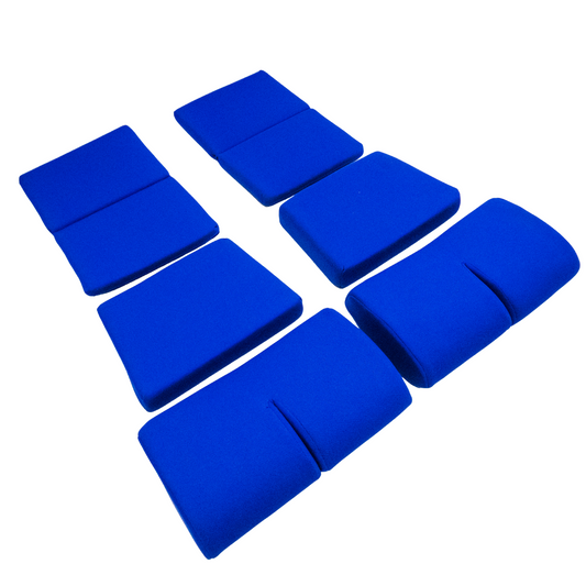 BRIDE Replacement Non-Recliner Fixed Back Seat Cushion Pads – Blue (3-Piece Set)