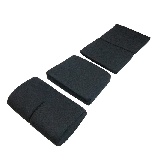 BRIDE Replacement Non-Recliner Fixed Back Seat Cushion Pads – Black (3-Piece Set)