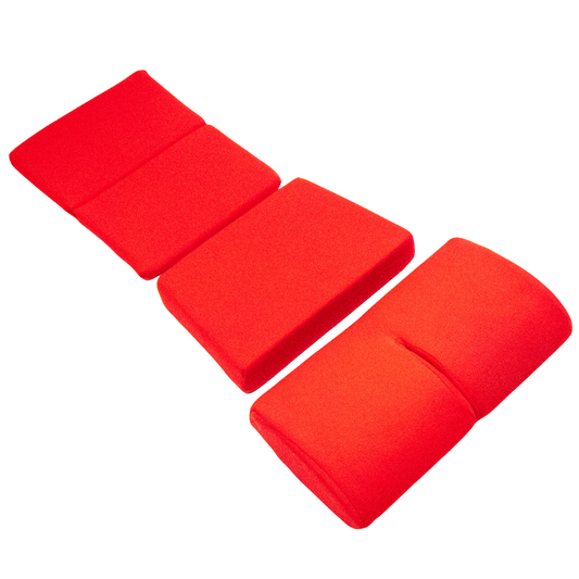 BRIDE Replacement Non-Recliner Fixed Back Seat Cushion Pads – Red (3-Piece Set)