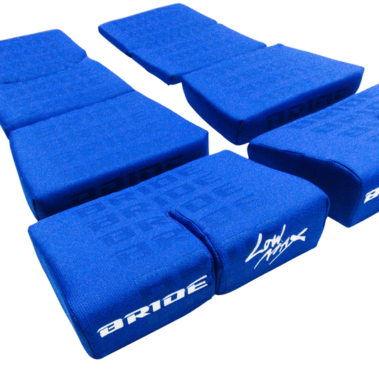 BRIDE Replacement Recliner Sea Cushion Pads – Blue LOW MAX Gradation Logo (3-Piece Set)