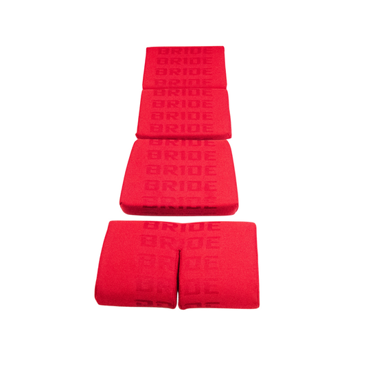 BRIDE Replacement Non-Recliner Fixed Back Seat Cushion Pads – Red Gradation Logo (3-Piece Set)