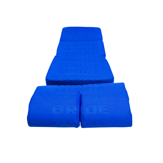 BRIDE Replacement Non-Recliner Fixed Back Seat Cushion Pads – Blue Gradation Logo (3-Piece Set)