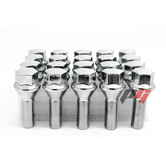 20pcs M12x1.25 Wheel Lug Bolts Shank 28mm For Chrysler 200/ Dodge Dart/ Jeep Silver