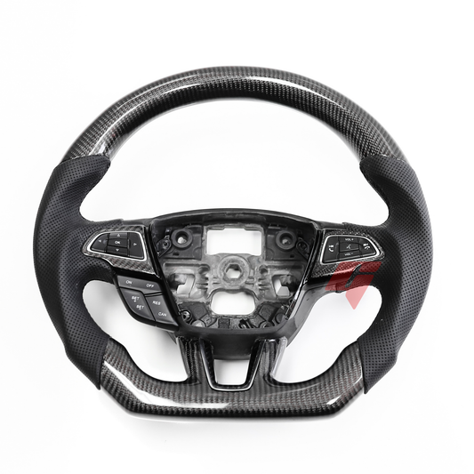 FOR 2015-2018 FORD FOCUS MK3 CARBON FIBER & LEATHER STEERING WHEEL