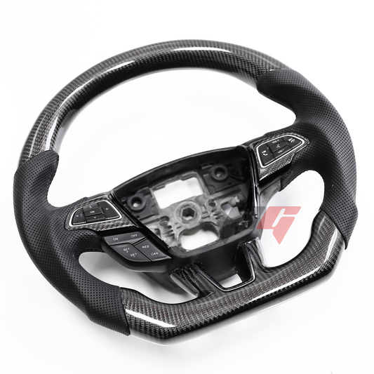 FOR 2015-2018 FORD FOCUS MK3 CARBON FIBER & LEATHER STEERING WHEEL