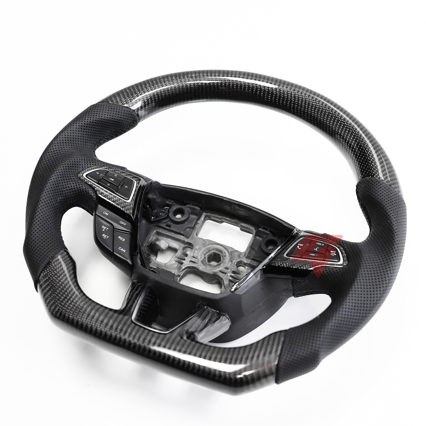 FOR 2015-2018 FORD FOCUS MK3 CARBON FIBER & LEATHER STEERING WHEEL
