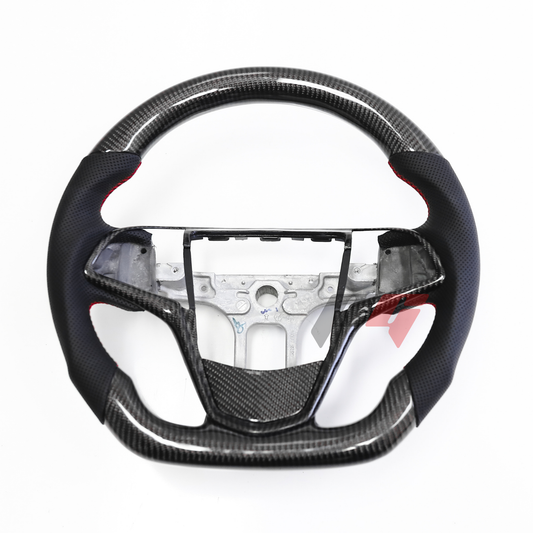 FOR 2013-2019 CADILLAC ATS/ ATS V CARBON FIBER & LEATHER STEERING WHEEL