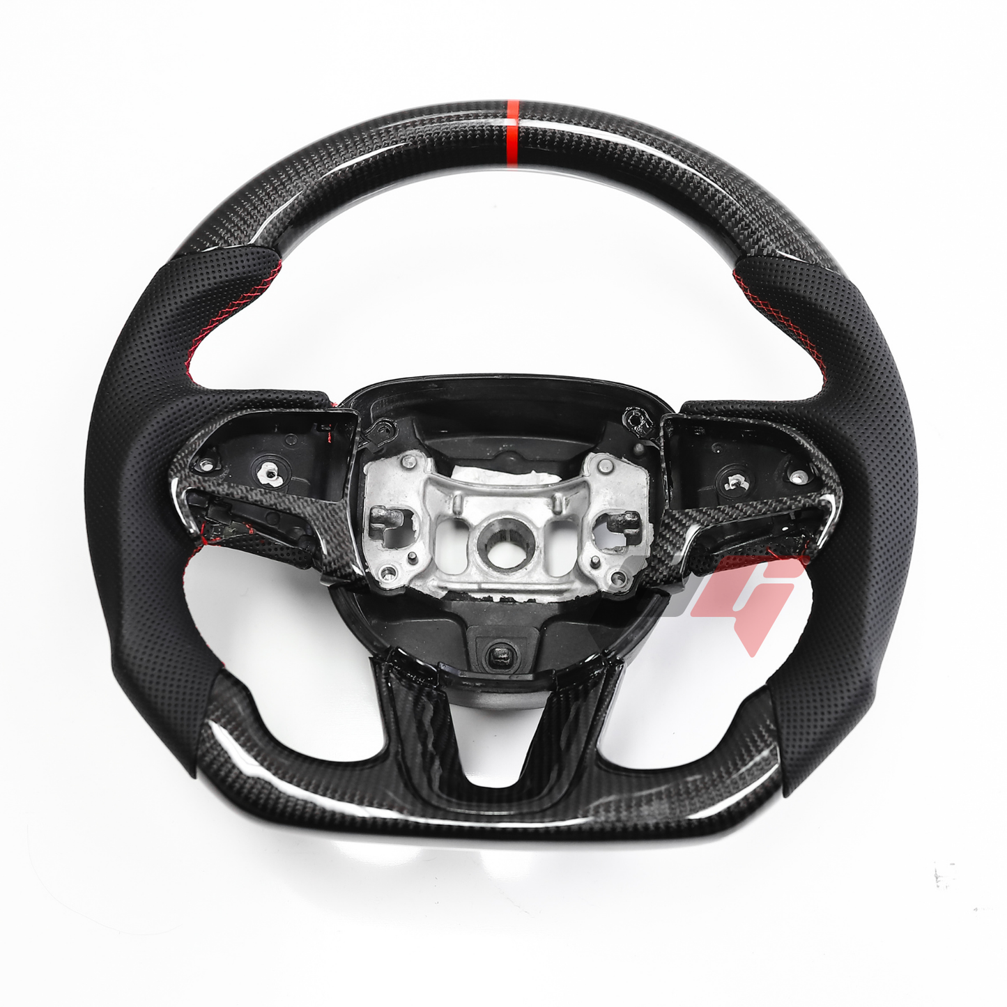 FOR 2015-2024 DODGE CHALLENGER/ CHARGER CARBON FIBER & LEATHER STEERING WHEEL