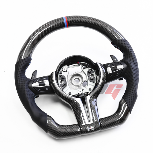 FOR BMW F3X 1-4 SERIES / F8X M2 M3 M4 / X3-X6 REAL CARBON FIBER PERFORMANCE STEERING WHEEL