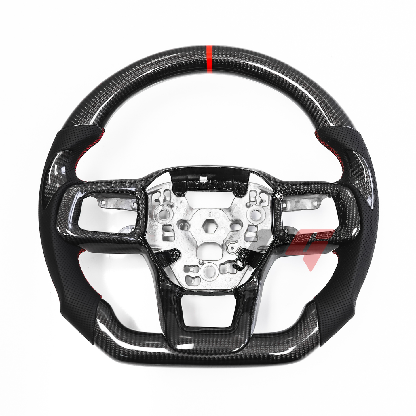 FOR 2024+ FORD MUSTANG CARBON FIBER & LEATHER STEERING WHEEL