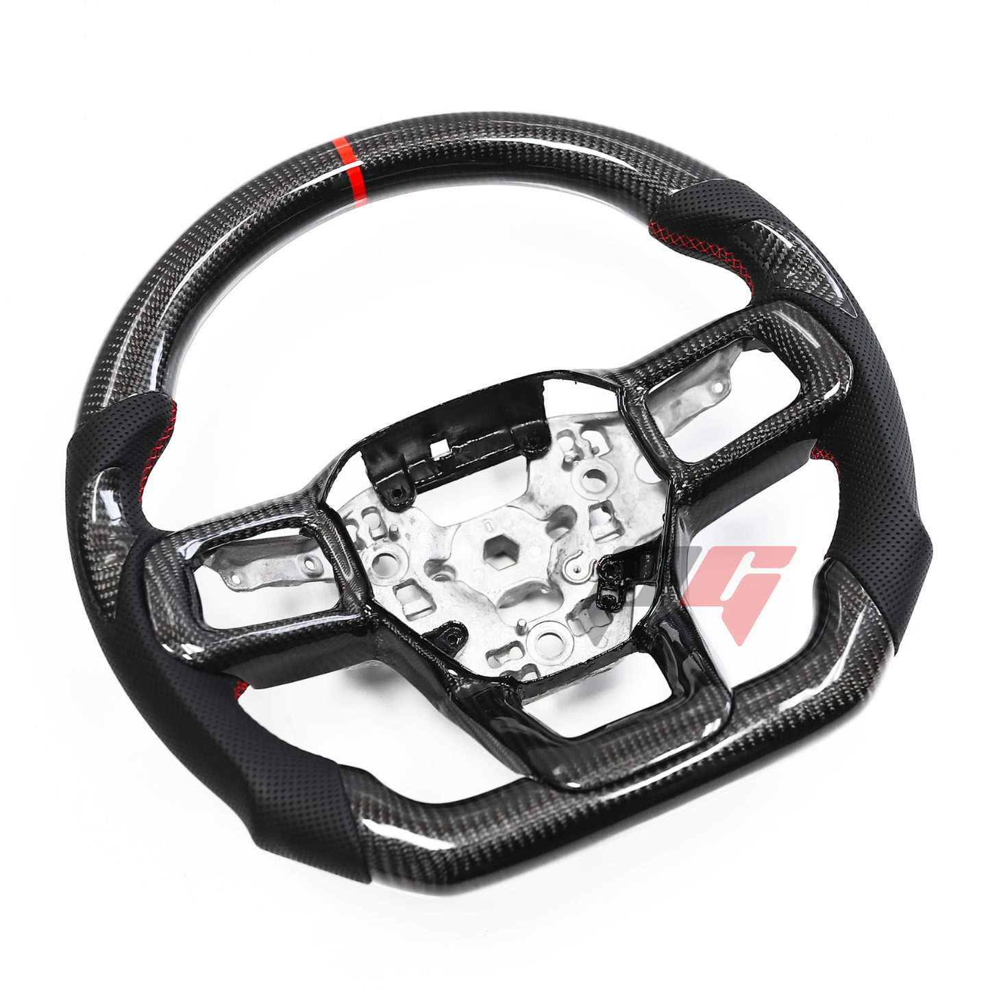 FOR 2024+ FORD MUSTANG CARBON FIBER & LEATHER STEERING WHEEL