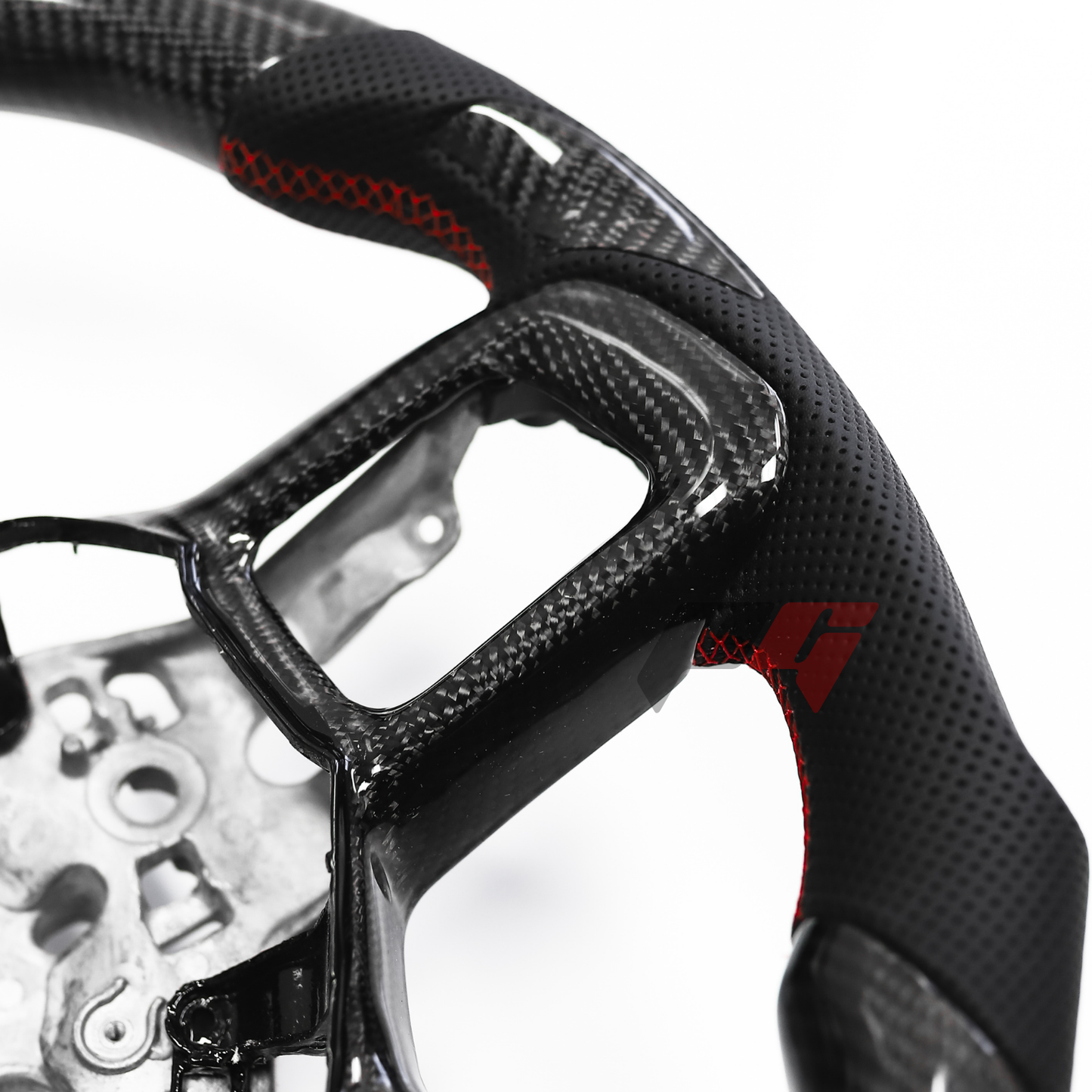 FOR 2024+ FORD MUSTANG CARBON FIBER & LEATHER STEERING WHEEL