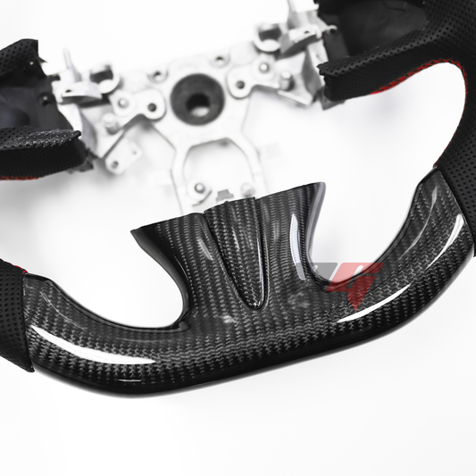 FOR 2013-2017 INFINITI Q50 CARBON FIBER & LEATHER STEERING WHEEL