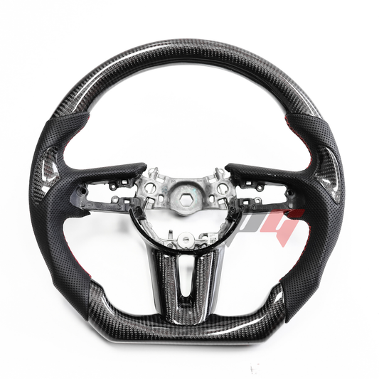 FOR 2019-2023 MAZDA3 CARBON FIBER & LEATHER STEERING WHEEL